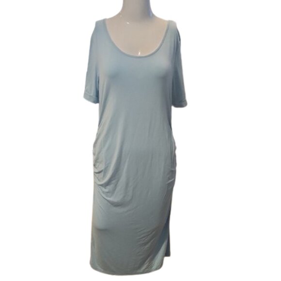 Light Blue Cotton Spandex Maxi Dress - Size M - Picture 1 of 7